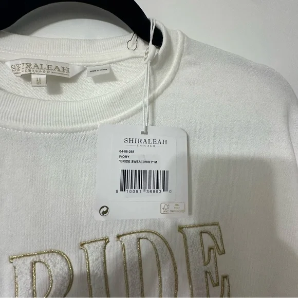 Shiraleah NWT Bride Long Sleeve Ivory Sweatshirt Size M - Picture 5 of 7